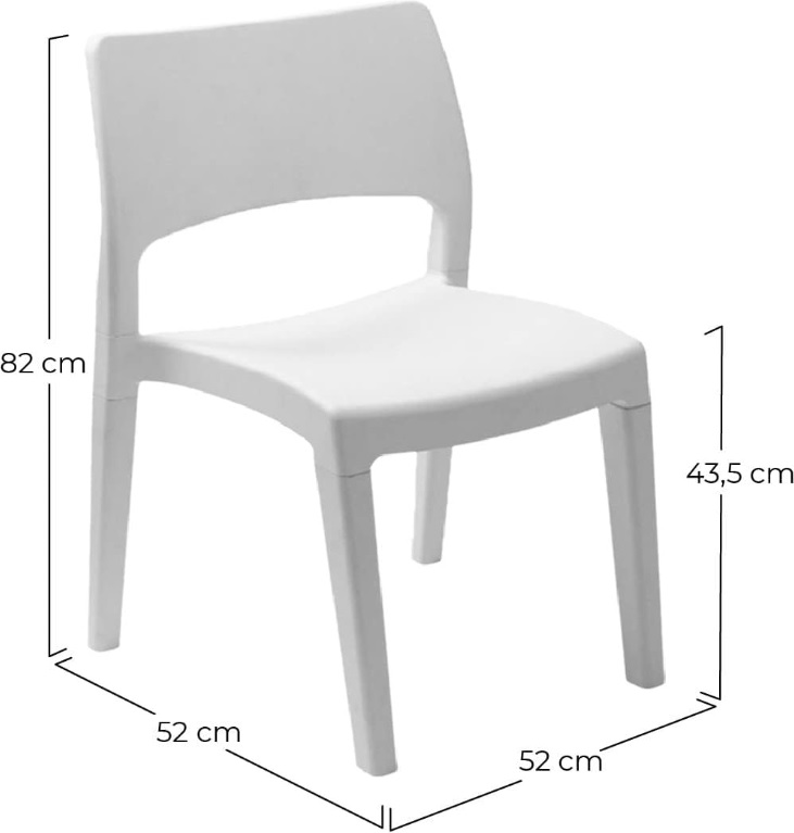 Progarden Plastová stohovatelná židle KLIK KLAK 52 x 52 x 72 cm bílá